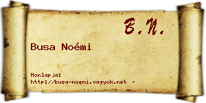 Busa Noémi névjegykártya